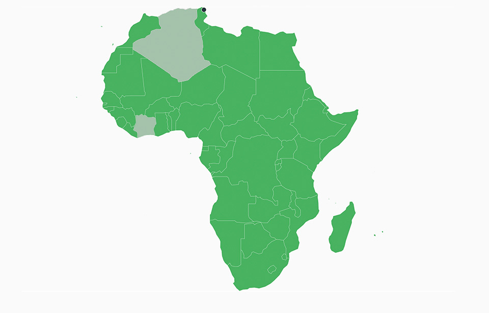 Carte Aromatech du Business Units d'Afrique situé en Tunisie